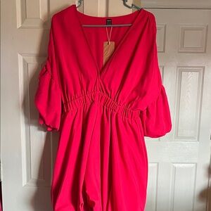 H&M Vibrant Red Long Sleeve Dress